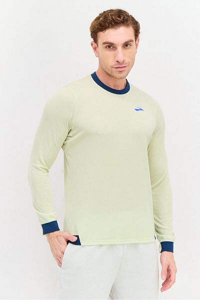 Brooks Men Sportswear Fit Long Sleeve Running T Shirt, Off White
