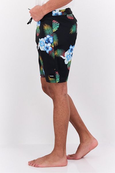 Hurley Men Allover Print 7 Inseam Board Short, Black Combo