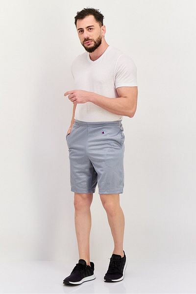 Champion Men Sportswear Fit Brand Logo Outdoor Shorts, Grey