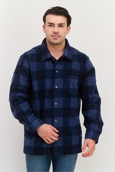 Threadbare Men Checkered Jacket Shirt, Navy