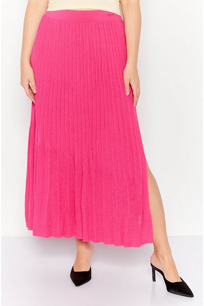 Esprit Women Pleated Midi Skirts, Pink