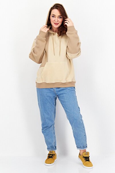 Esprit Women Hooded Plain Sweatshirt, Brown