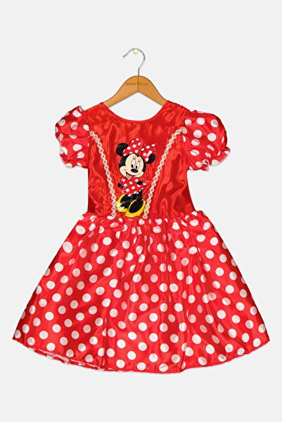 Disney Kids Girl Polka Dots Minnie Mouse Costume 5-6 Years, Red