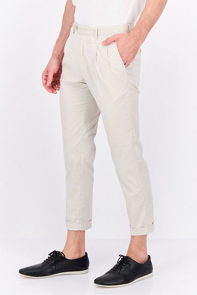 Sorbino Men Regular Fit Solid Chino Pants, Cream