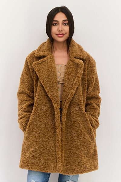 Bearpaw سترة شيربا منسوجة للنساء، باللون البني