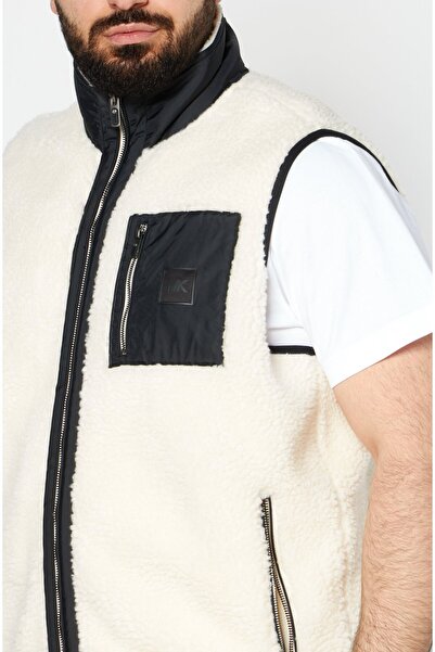 Michael Kors Men Sherpa Full Zip Vest, Bone