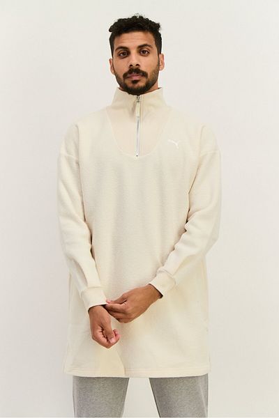 Puma Men Relaxed Fit Long Sleeve Outdoor Sweatshirt, Beige