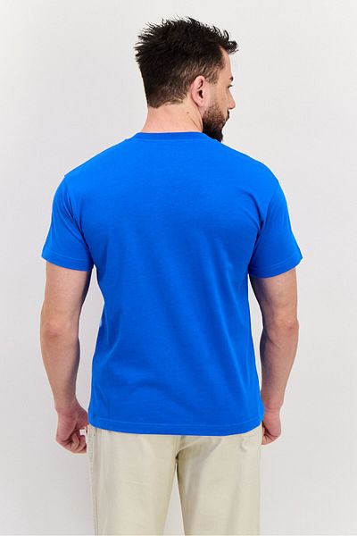 Esprit Men Crew Neck Short Sleeves Brand Logo T-shirt, Blue