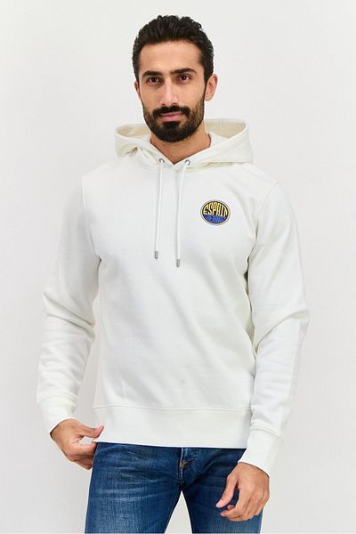 Esprit Men Brand Logo Long Sleeves Hooded Sweatshirt, White