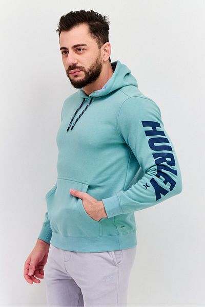 Hurley Men Sportswear Fit Long Sleeves Outdoors Hoodie, Light Green