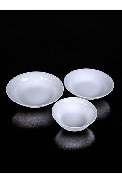 Kütahya Porselen Lidya White Porcelain Pit Dinner Plate 19 cm - 6 Pieces