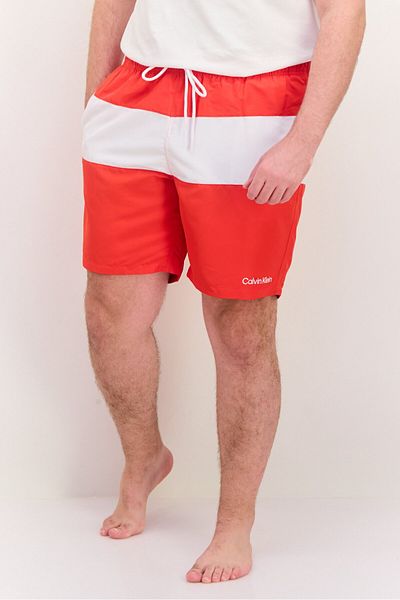 Calvin Klein Men Brand Logo Drawstring Board Short, Red
