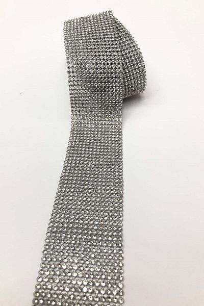 Hayalperest boncuk Ζώνη με πέτρες ασημί χρώμα (8*120 CM)