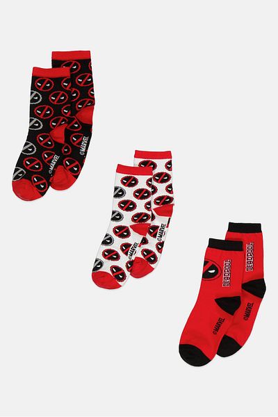 Marvel Kids Boy 3 Pairs All Over Print Crew Socks, Red Combo