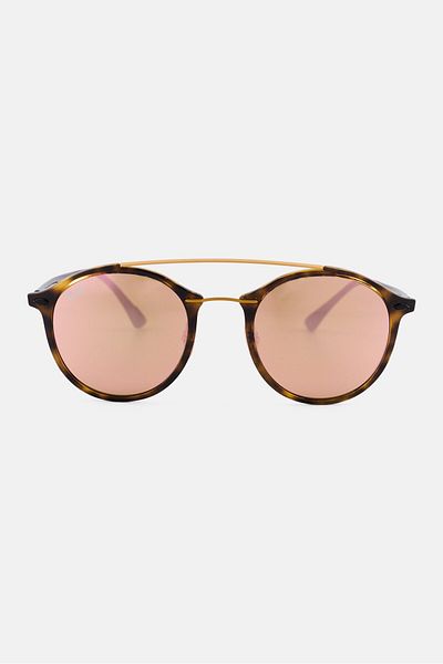 Ray-Ban Men 0rb4266 Round Sunglasses, Brown