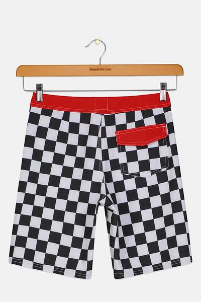 Quiksilver شورت سباحة منقوش للأولاد، أسود
