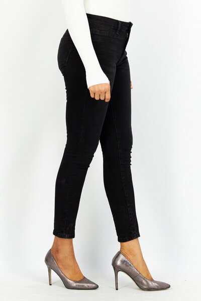 Esprit Women Regular Fit Washed Stretchable Denim Jeans, Black