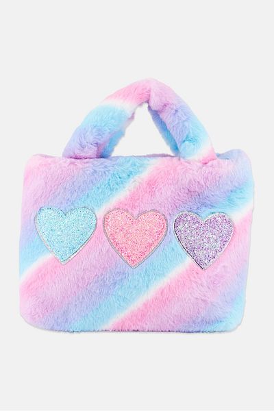 OMG Accessories Kids Girl Faux Fur Hand Bag 30 L x 20 H x 7 W cm, Purple
