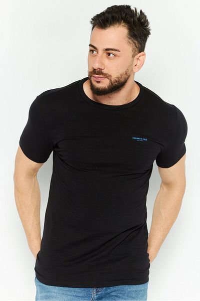 Kenneth Cole Men Crew Neck Short Sleeves Brand Logo T-shirt, Black
