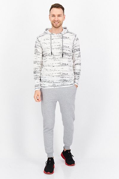 Modern Culture Men Hooded Long Sleeve All Over Print Sweatshirts, White Combo