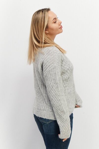 Esprit Women Crew Neck Knitted Sweaters, Grey