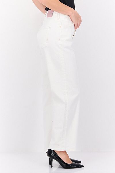Scotch & Soda Women Straight Fit Stretchable Denim Pants, White