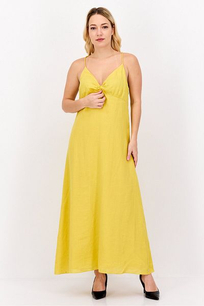 Scotch & Soda Women Plain Maxi Dress, Yellow
