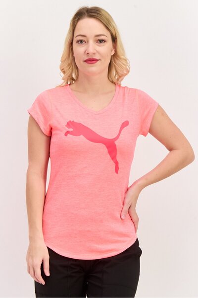 Puma تي شيرت رياضي نسائي بأكمام قصيرة للتدريب، مرجاني