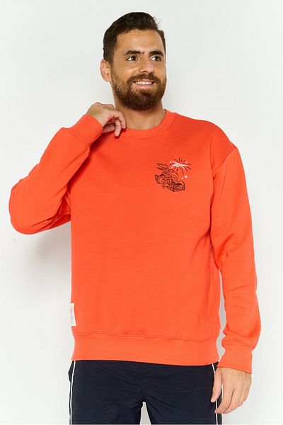 Reebok Men Sportswear Fit Long Sleeve Outdoor Sweatshirt, Coral