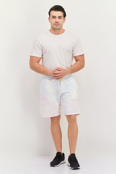 Jules Men Tie Dye Basic Shorts, White