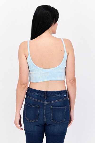 Quiksilver Women Round Neck Sleeveless Tie-Dye Top, Blue Combo