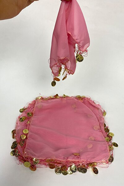 Hayalperest boncuk Para Pul İşlemeli Şifon Lüx Halay Mendili 5 Adet