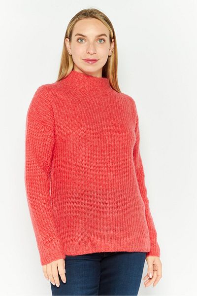 Hugo Boss Women Mock Neck Long Sleeves Knitted Sweater, Red