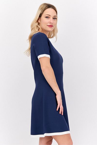 Esprit Women Knitted A-line Dress, Navy Blue