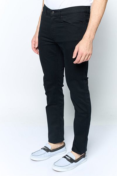Hugo Boss بنطلون جينز رجالي مطاطي بقصّة Slim Fit، لون أسود
