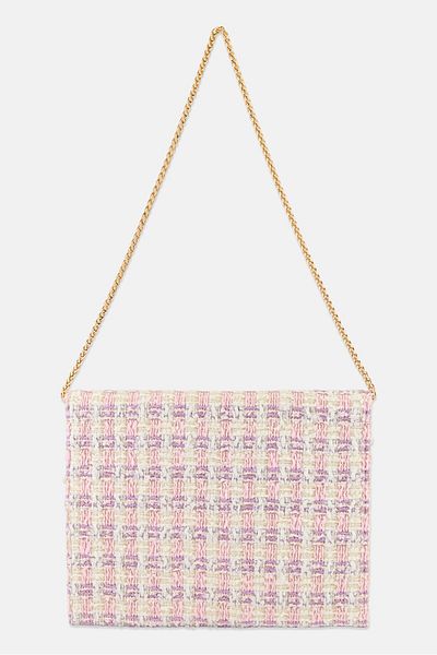 Urban Expressions Women Plaid Clutch Bag 23 H x 28 L cm, Pink Combo