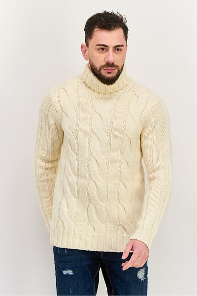 Michael Kors Men Turtle Neck Textured Sweater, Beige