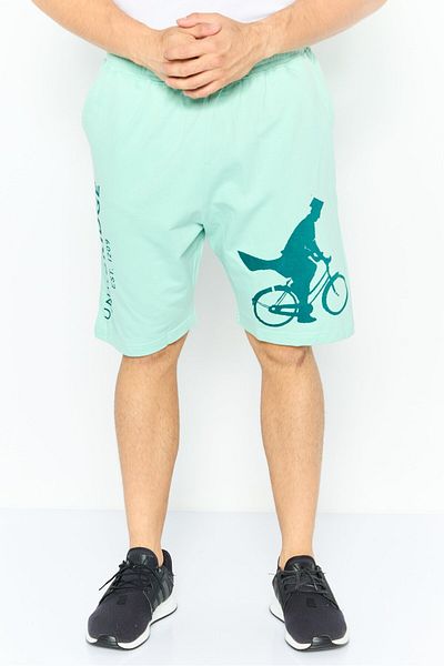 Cambridge Men Brand Logo Basic Shorts, Aqua Green
