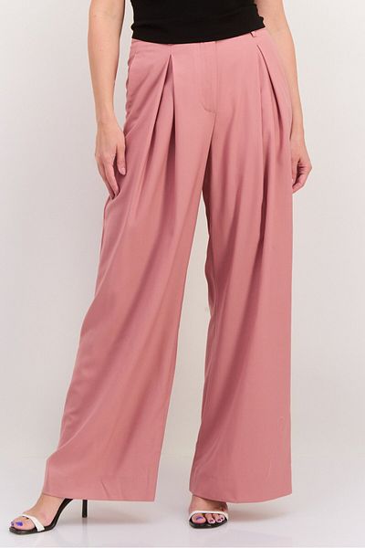 Gant Women Regular Fit Pleated High Rise Wide Leg Pant, Terracotta Pink
