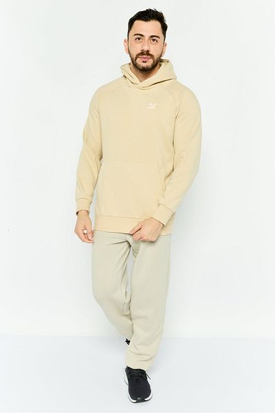 Puma Men Relaxed Fit Long Sleeves Outdoor Classics Hoodie, Beige