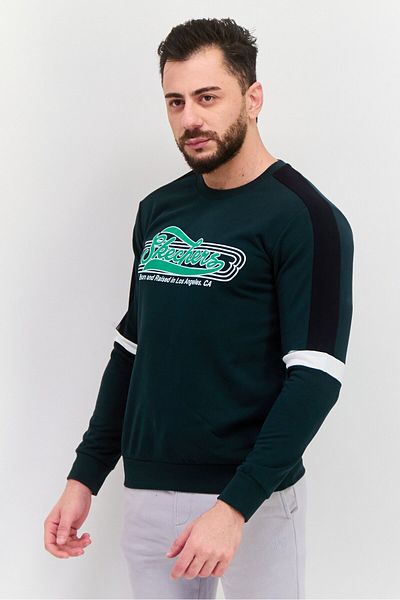 SKECHERS Men Sportswear Fit Long Sleeves Outdoor Sweatshirt, Moss Green