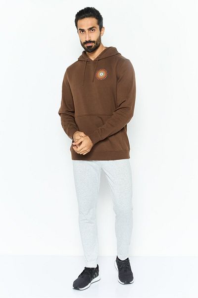 Hurley Men Sportswear Fit Long Sleeve Outdoor Hoodies, Chocolate