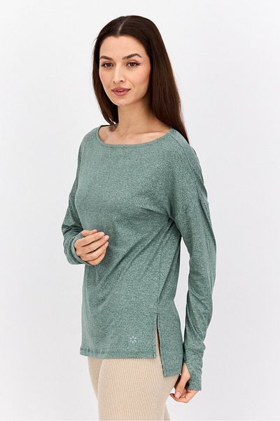 Nine West Women Sportswear Fit Long Sleeves Outdoors Top, Green