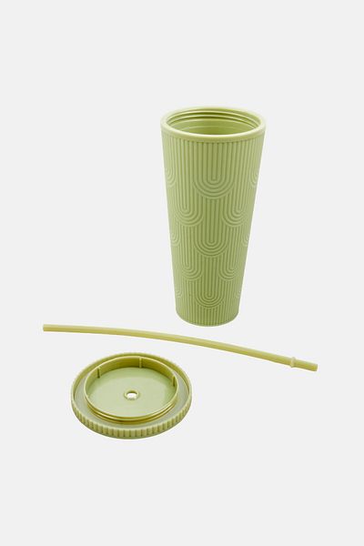 Vessel Mermaid Plastic Tumbler With Straw 710 Ml, Pastel Green