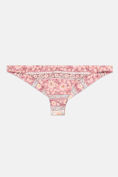 BİLLABONG Women Floral Print Bikini Bottom, Pink Combo
