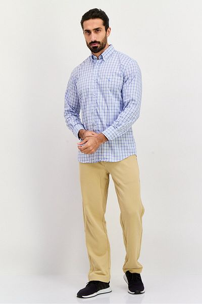 TailorByrd Men Regular Fit Long Sleeve Checkered Casual Shirt, White