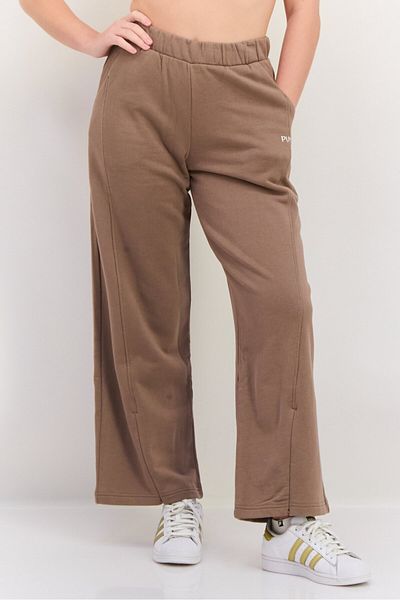 Puma Women Relaxed Fit Brand Logo Training Sweatpants, Brown