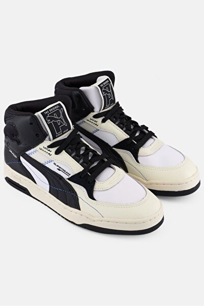 Puma حذاء خارجي برباط للأولاد الصغار، أبيض