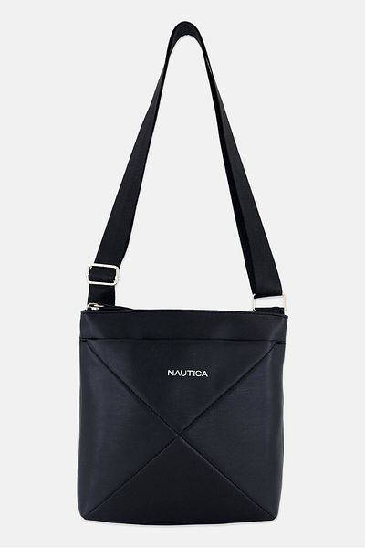 Nautica حقيبة كروس بودي بشعار العلامة التجارية للنساء، 25 سم ارتفاع × 25 سم طول × 1 سم عرض، أسود