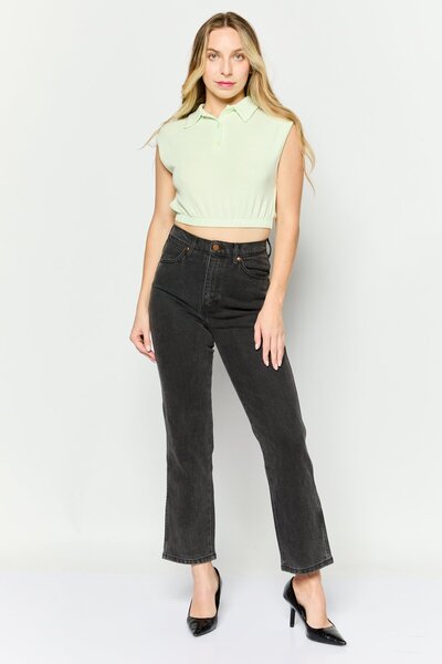 WRANGLER Women Regular Fit Washed Denim Jean, Black